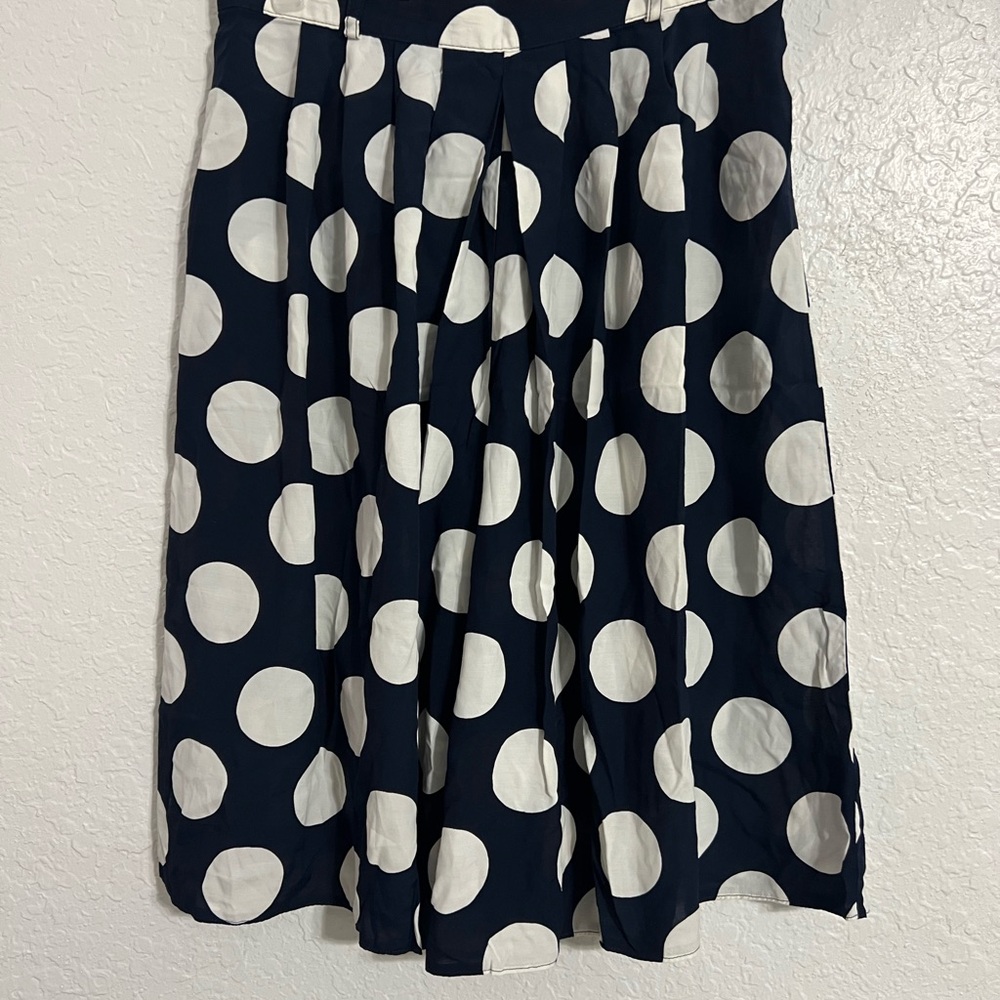 St Michael Vintage Navy Blue Polka Dot Summer Mini Skirt Shorts Size 14 #390